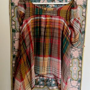 Plaid top small Zara, tag removed. Chiffon